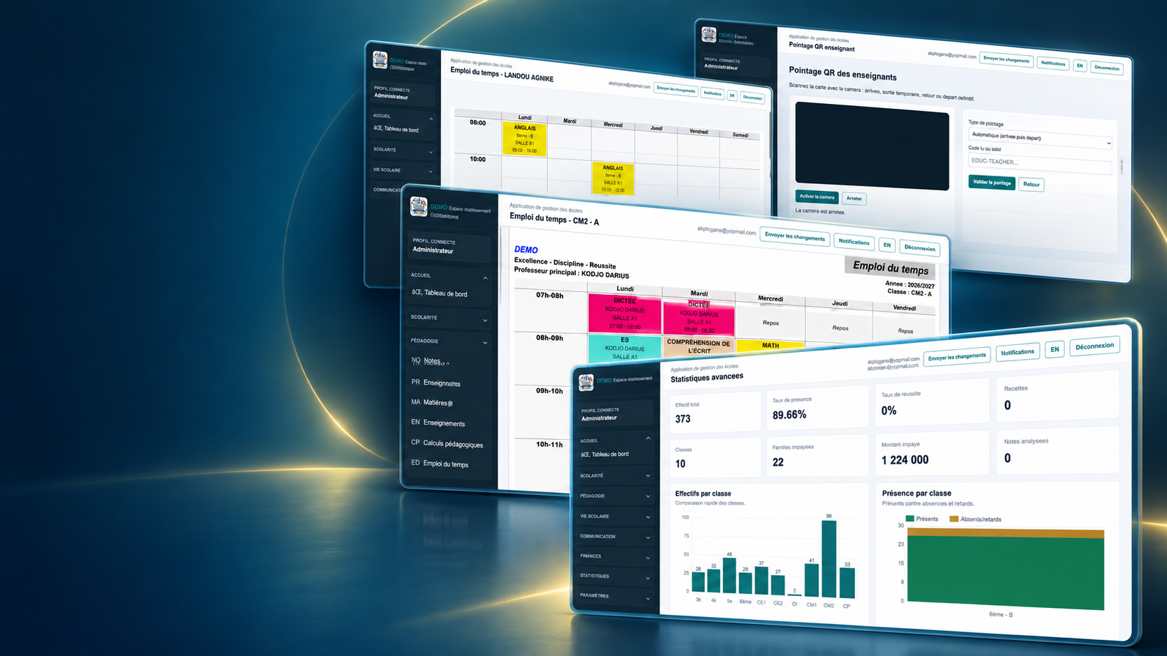 Application web EduPilot sur desktop